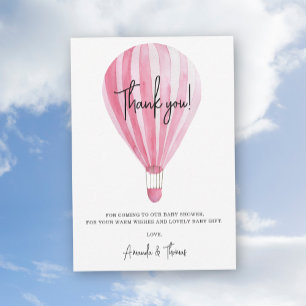Heißluftballon-Baby-Party Dankeskarte
