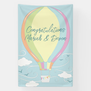 Heißluftballon-Baby-Party Vintage Banner