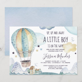Heißluftballon Babydusche Einladung