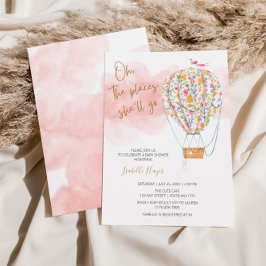 Heißluftballon Babydusche Einladung