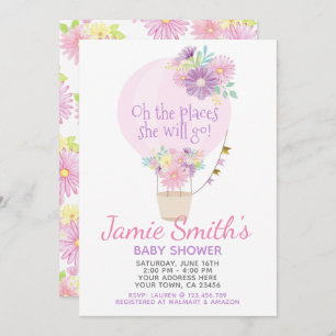 Heißluftballon Babydusche Einladung