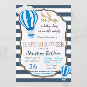 Heißluftballon Babydusche Einladung