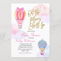 Heißluftballon Babydusche Einladung Mädchen
