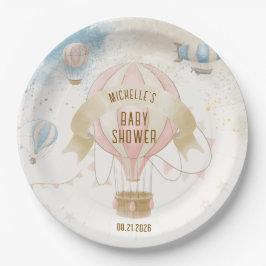 Heißluftballon Babydusche Pappteller