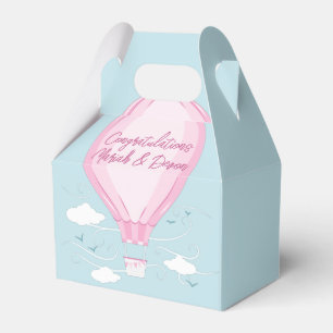 Heißluftballon Babydusche Pink Geschenkschachtel
