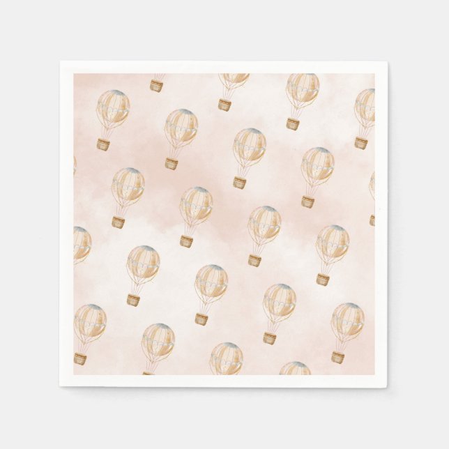 Heißluftballon Babydusche Serviette (Vorderseite)