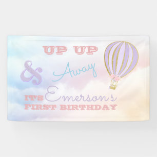 Heißluftballon-Banner, Up & away Pastell Banner