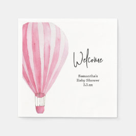 Heißluftballon Begrüßung Babydusche Serviette