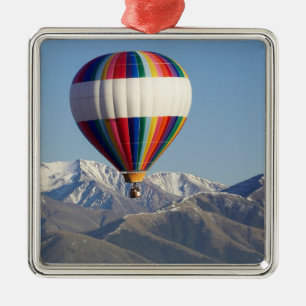 Heißluftballon bei Methven, Canterbury Silbernes Ornament
