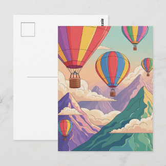 Heißluftballon-Bergabenteuer Postkarte