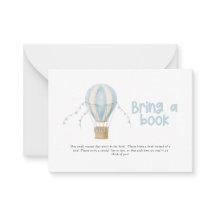 Heißluftballon blaue Babydusche bringen Buch