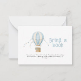 Heißluftballon blaue Babydusche bringen Buch Mitteilungskarte