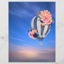 Heißluftballon Blume am blauen Himmel Romantik