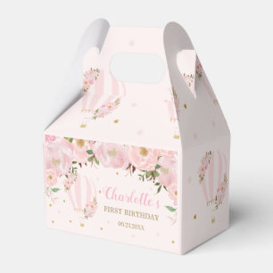 Heißluftballon Blush Pink Floral Foto Vielen Dank Geschenkschachtel