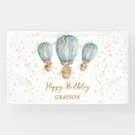 Heißluftballon Boho Happy Birthday Banner