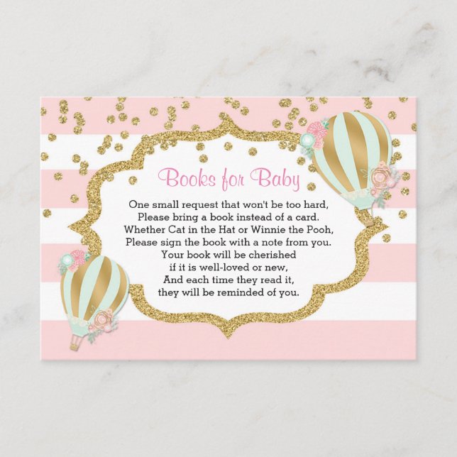 Heißluftballon Bücher für Kinder bringen Bucheinsa Begleitkarte (Vorderseite)