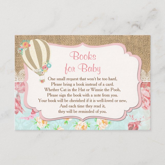 Heißluftballon Bücher für Kinder bringen Bucheinsa Begleitkarte (Vorderseite)