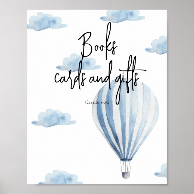 Heißluftballon - Bücherkarten und -geschenke Poster (Vorne)