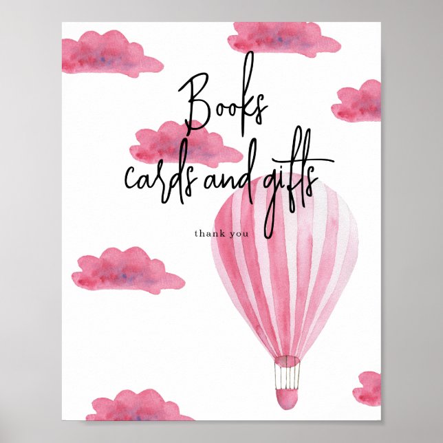 Heißluftballon - Bücherkarten und -geschenke Poster (Vorne)