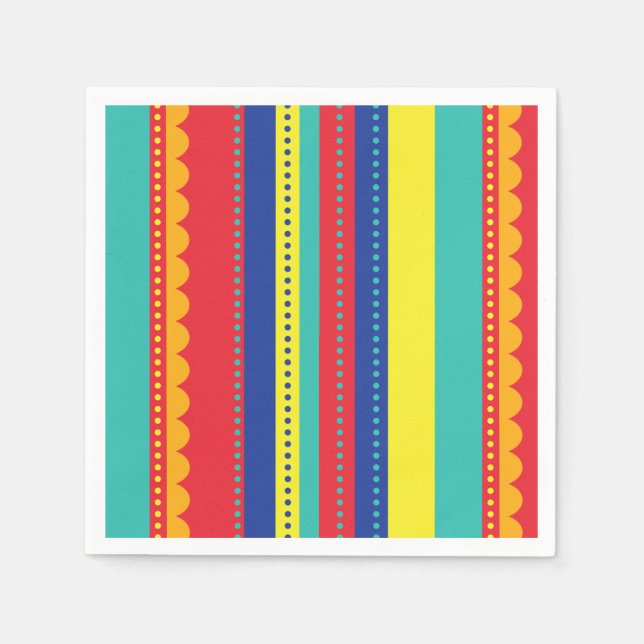 Heißluftballon Bunte Geburtstagsparty Serviette (Vorderseite)