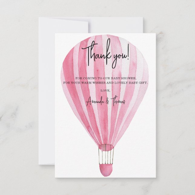 Heißluftballon Danke Babydusche (Vorderseite)