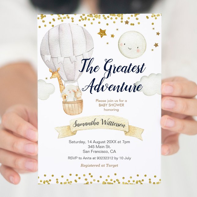 Heißluftballon die bestste Adventure Babydusche Einladung (Von Creator hochgeladen)