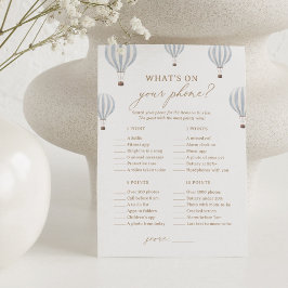 Heißluftballon-Dusche Was ist auf deinem Handyspie Einladung