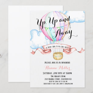 Heißluftballon Einladung Baby Girl Dusche
