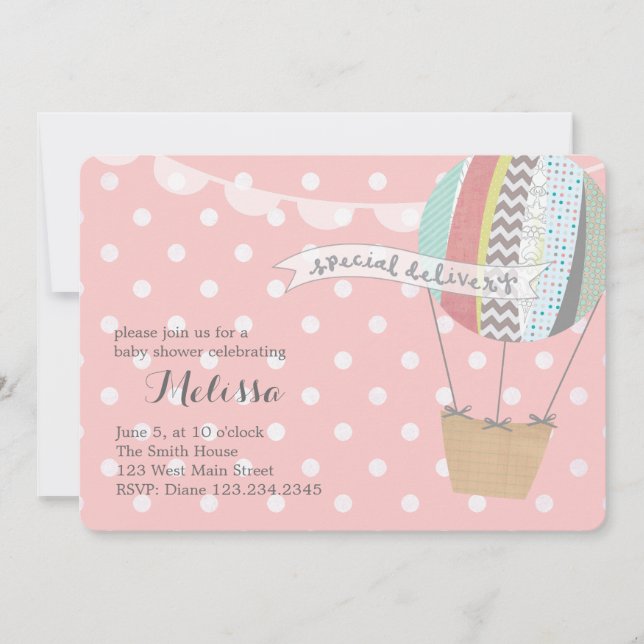 Heißluftballon-Einladung Einladung (Vorderseite)