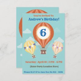 Heißluftballon Einladung zum Geburtstag