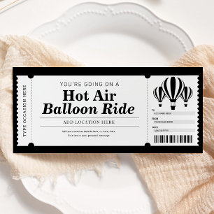 Heißluftballon-Erlebnis-Geschenkticket-Gutschein Einladung