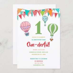 Heißluftballon Fahne Erstgeburtsjunge Einladung