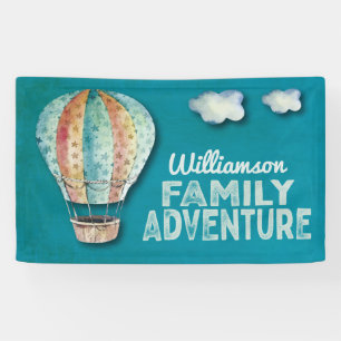 Heißluftballon-Familienabenteuer-Wiedersehen Banner