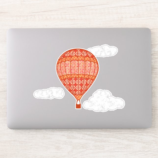 Heißluftballon, Farbtöne von Coral Orange Aufkleber (Computer)
