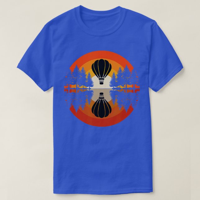 Heißluftballon Forest Sunset Balooning Air Ballon T-Shirt (Design vorne)