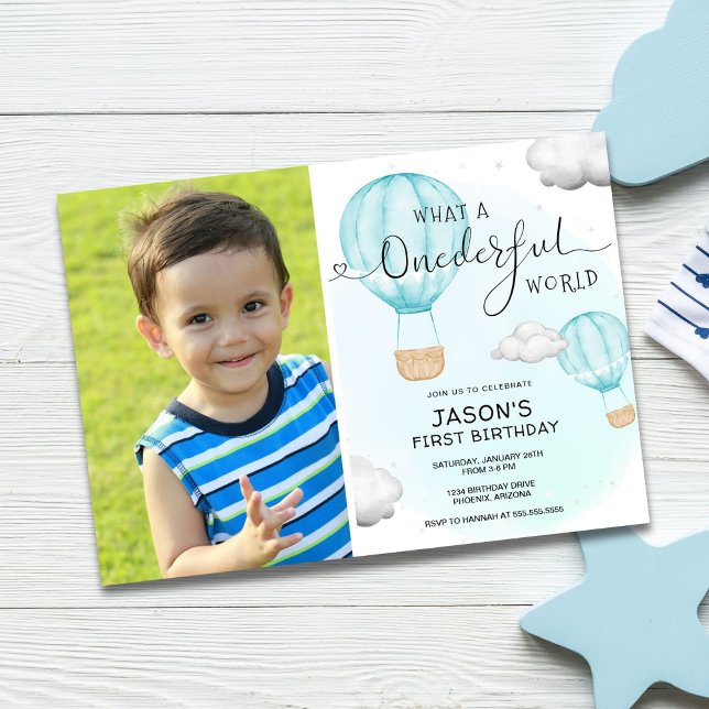Heißluftballon Foto 1. Geburtstag Einladung (Von Creator hochgeladen)