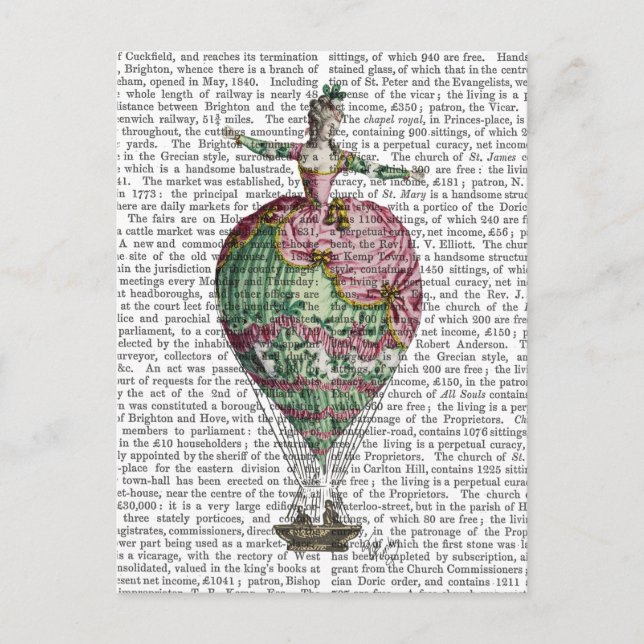 Heißluftballon Frau 2 Postkarte (Vorderseite)