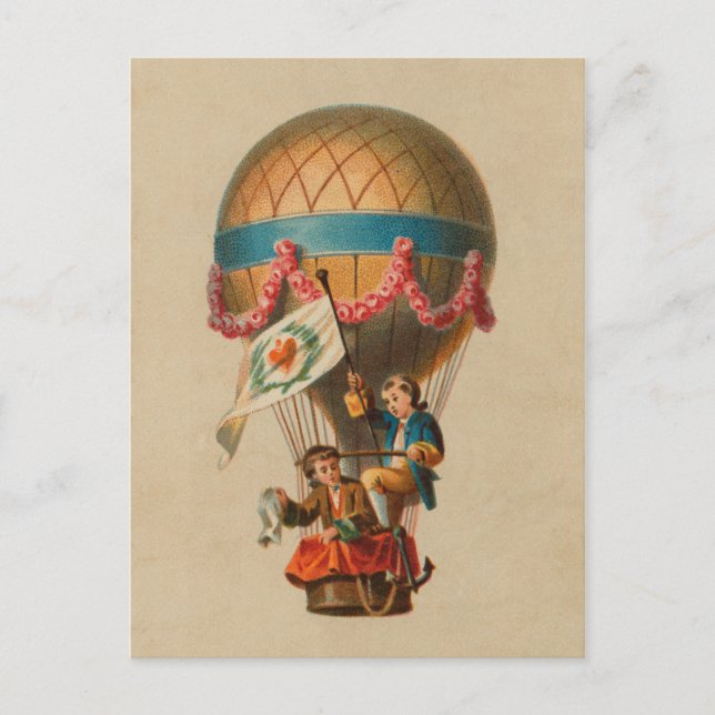 Heißluftballon für das Herz Postkarte (Vorderseite)