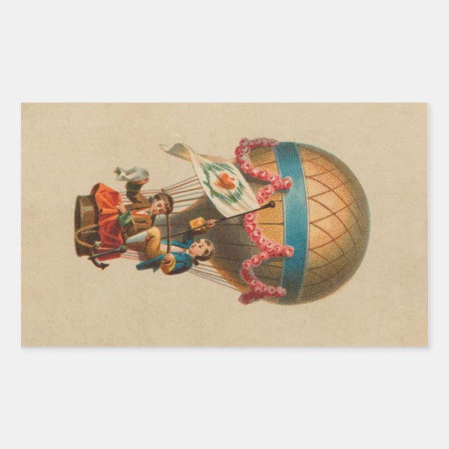 Heißluftballon für das Herz Rechteckiger Aufkleber (Vorderseite)