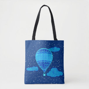 Heißluftballon gegen den nächtlichen Himmel in Dee