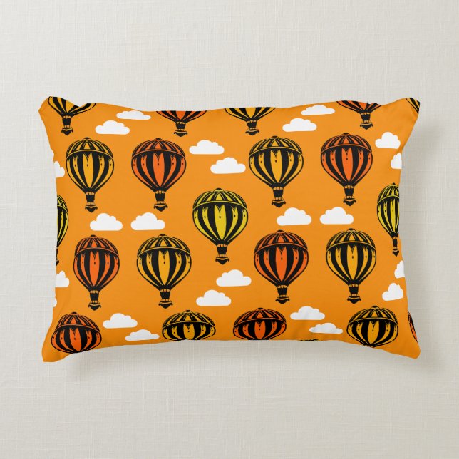 Heißluftballon Gemustert Dekokissen (Vorderseite)