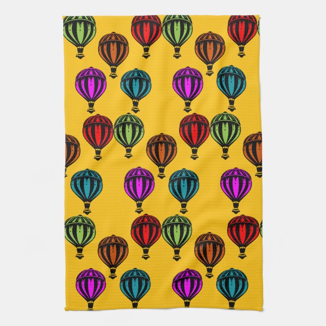 Heißluftballon Gemustert Geschirrtuch (Vertikal)