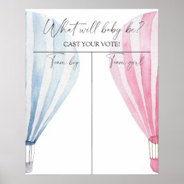 Heißluftballon Gender zeigen Boy oder Girl Chart Poster
