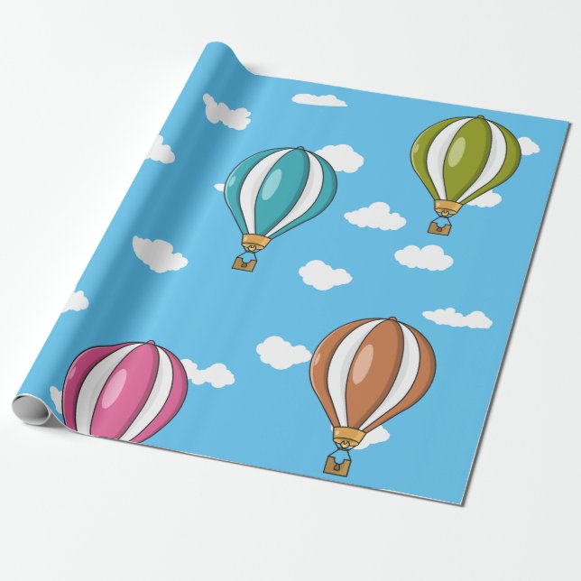 Heißluftballon Geschenkpapier (Ungerollt)