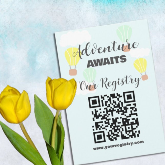 Heißluftballon Geschlecht Neutrale Babydusche Begleitkarte (Von Creator hochgeladen)