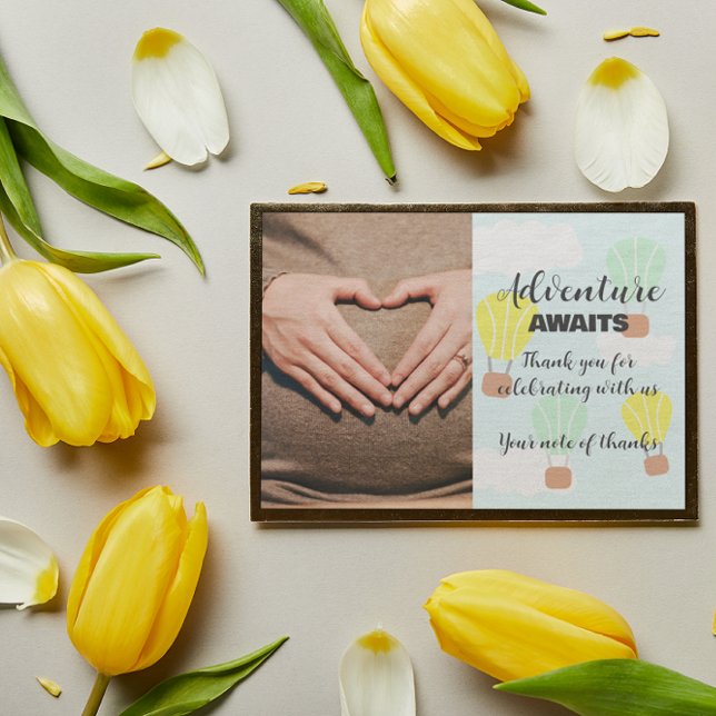 Heißluftballon Geschlecht Neutrale Babydusche Dankeskarte (Von Creator hochgeladen)