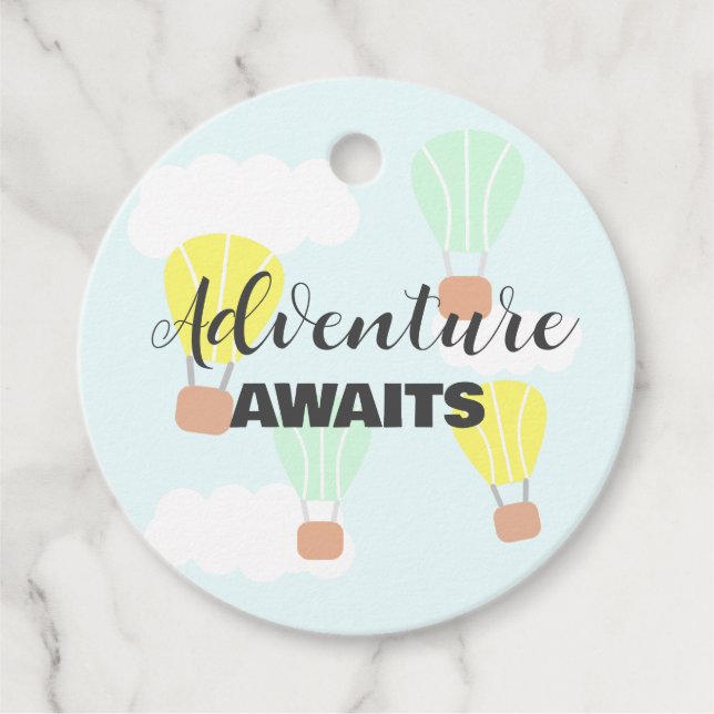 Heißluftballon Geschlecht Neutrale Babydusche Geschenkanhänger (Vorderseite)