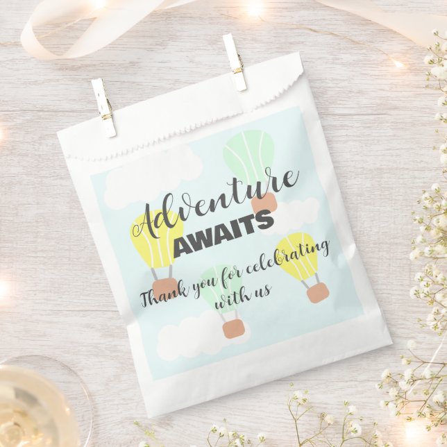 Heißluftballon Geschlecht Neutrale Babydusche Geschenktütchen (Ausgeschnitten)