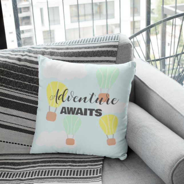 Heißluftballon Geschlecht Neutrale Babydusche Kissen (Von Creator hochgeladen)