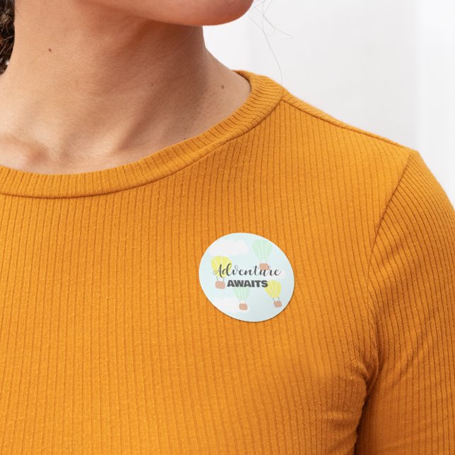 Heißluftballon Geschlecht Neutrale Babydusche Runder Aufkleber (Von Creator hochgeladen)